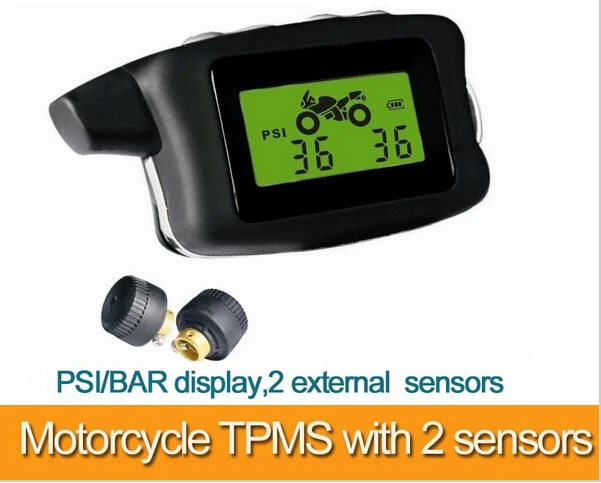 

Универсальная система контроля давления и температуры в шинах, TPMS для мотоциклов с 2 колесами и 2 внешними датчиками