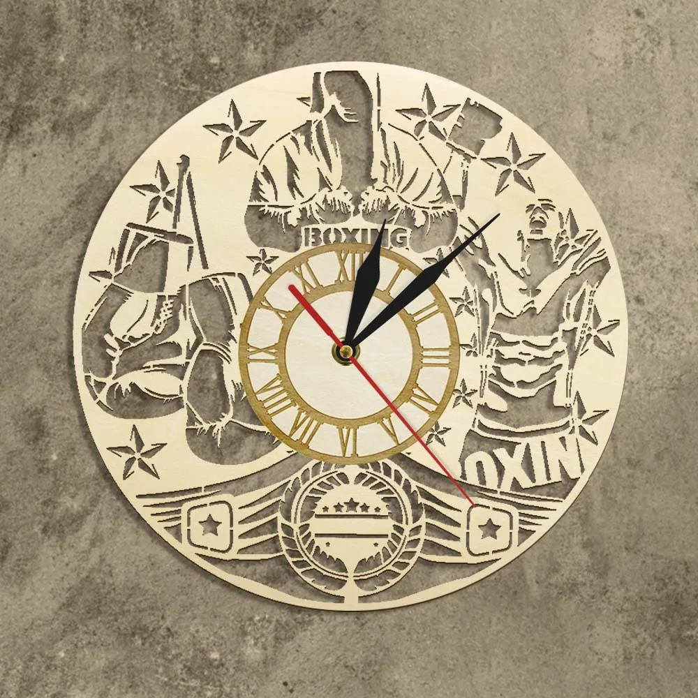 Боксерские деревянные винтажные настенные часы бокс Спорт фитнес тренировки