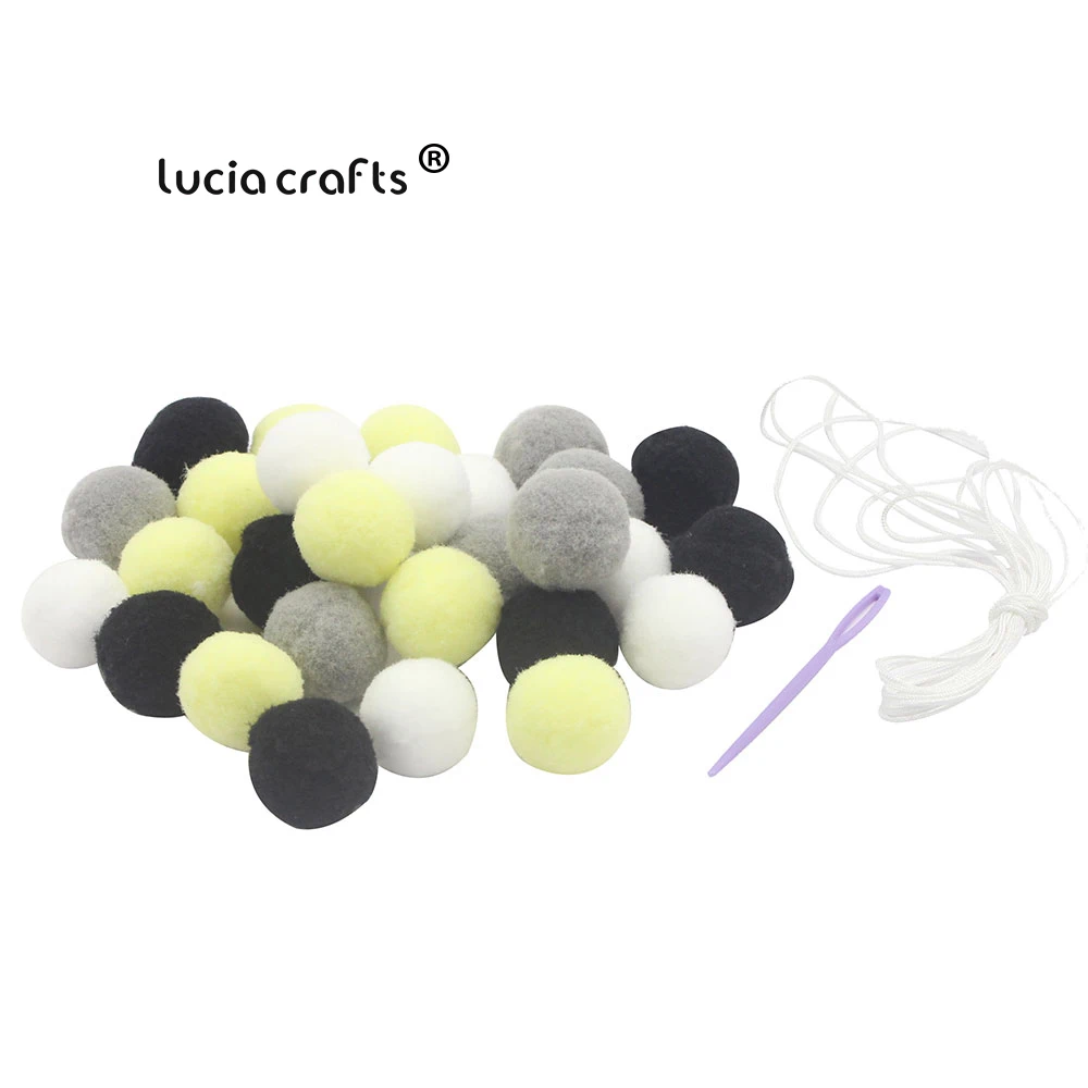 Color 6 Lucia ремесла около 30 шт./лот шерсть фетровые шары скандинавском стиле DIY Детская комната украшения висят на стене Pom Poms реквизит J1006 - Цвет: Color 6