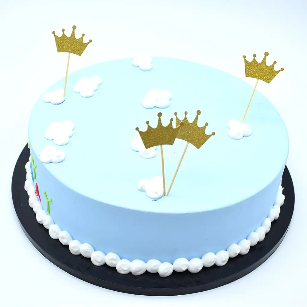 Новинка Лидер продаж 10 шт. в наборе блестящая бумага корона Форма торт фигурки