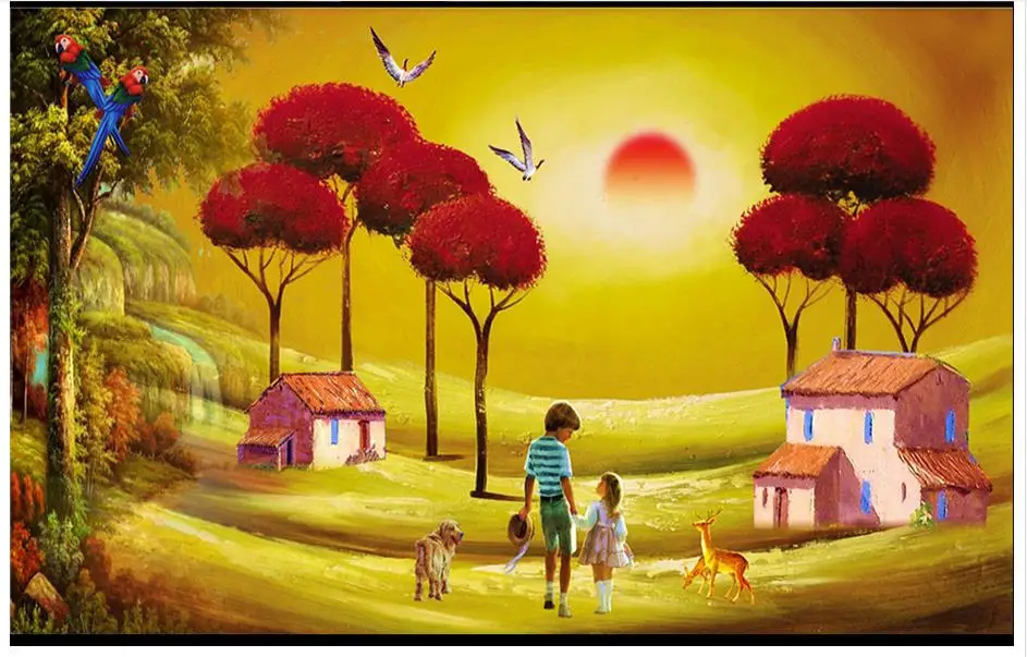 Пользовательские 3d обои для стен 3 d настенные фрески настенная сказочная хижина