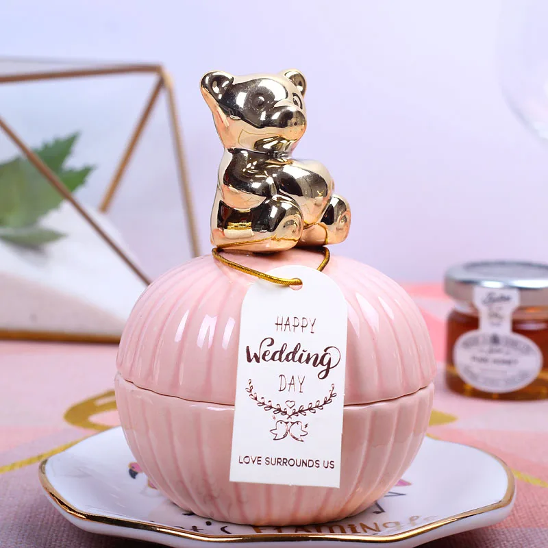 Милая Свадебная сумка для конфет романтичная подарочная коробка с медведем
