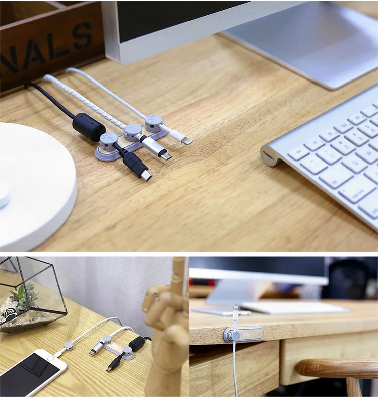 Bcase TUP2 Магнитный USB держатель кабельного зажима устройство для сматывания кабеля база Настольный инструмент для сортировки проводов текстура древесины домашний офис автомобильный Органайзер