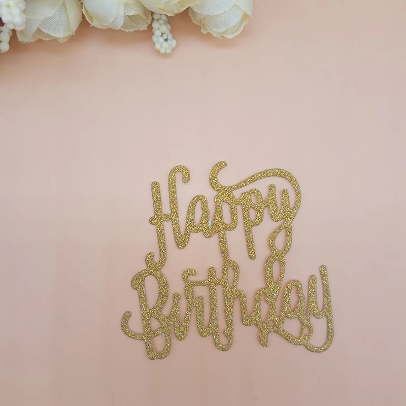 

Happy Birthday Word Sentiment Cutting Dies Knife Mold Scrapbooking Dies Metal Embossing Stamps and die for Card Making DIY