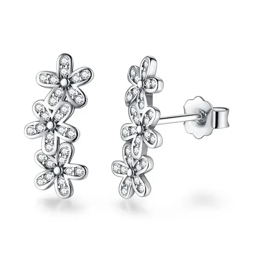 YE3134 Рождественский подарок модные 925 пробы серебряные серьги-гвоздики в форме сердца крест Кошка Луна Звезда хрустальные серьги для женщин Свадебные ювелирные изделия - Окраска металла: YE3134
