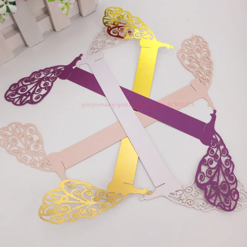 Бумажный Павлин кольца для салфеток держатели оберток украшение стола лазерная