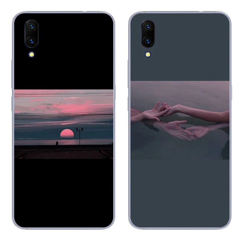 Роскошный мягкий чехол для телефона Vivo Y97 в стиле заката Черный Защитный vivo Y97A A