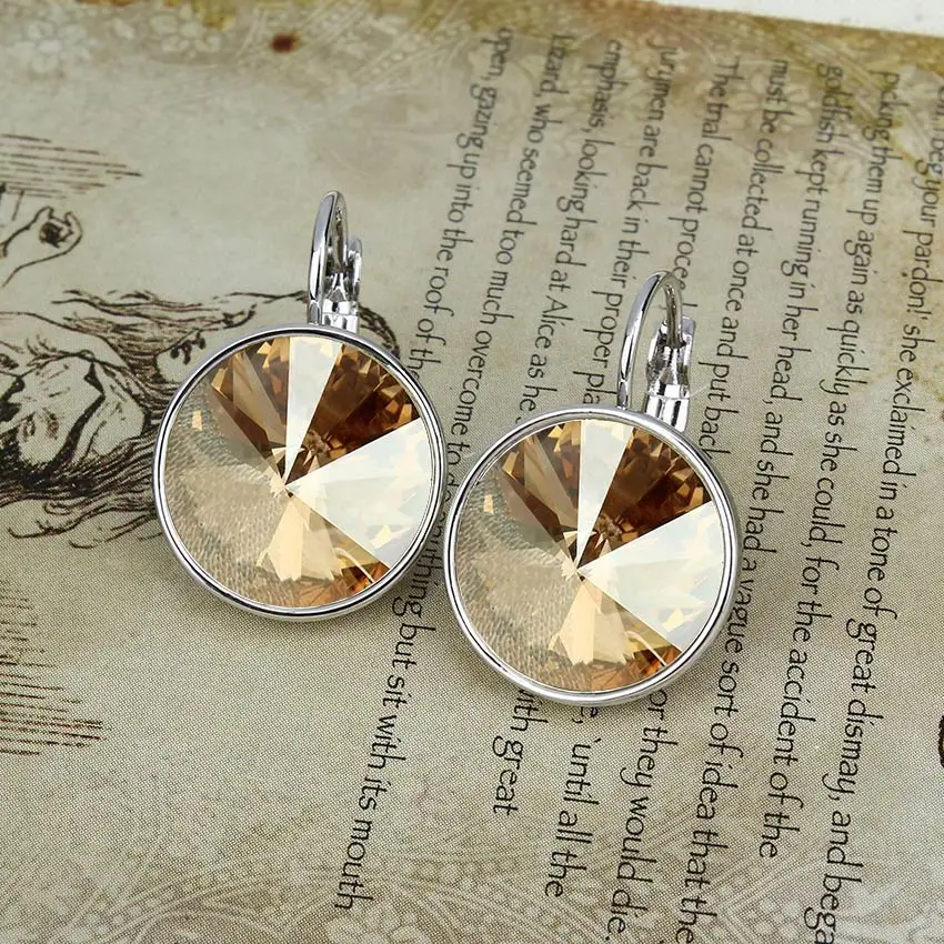 platinum plating Dishana новые женские висячие серьги с камнями элегантные золотые Австрийские Серьги с кристаллами ювелирные серьги E0098 - Окраска металла: platinum plating