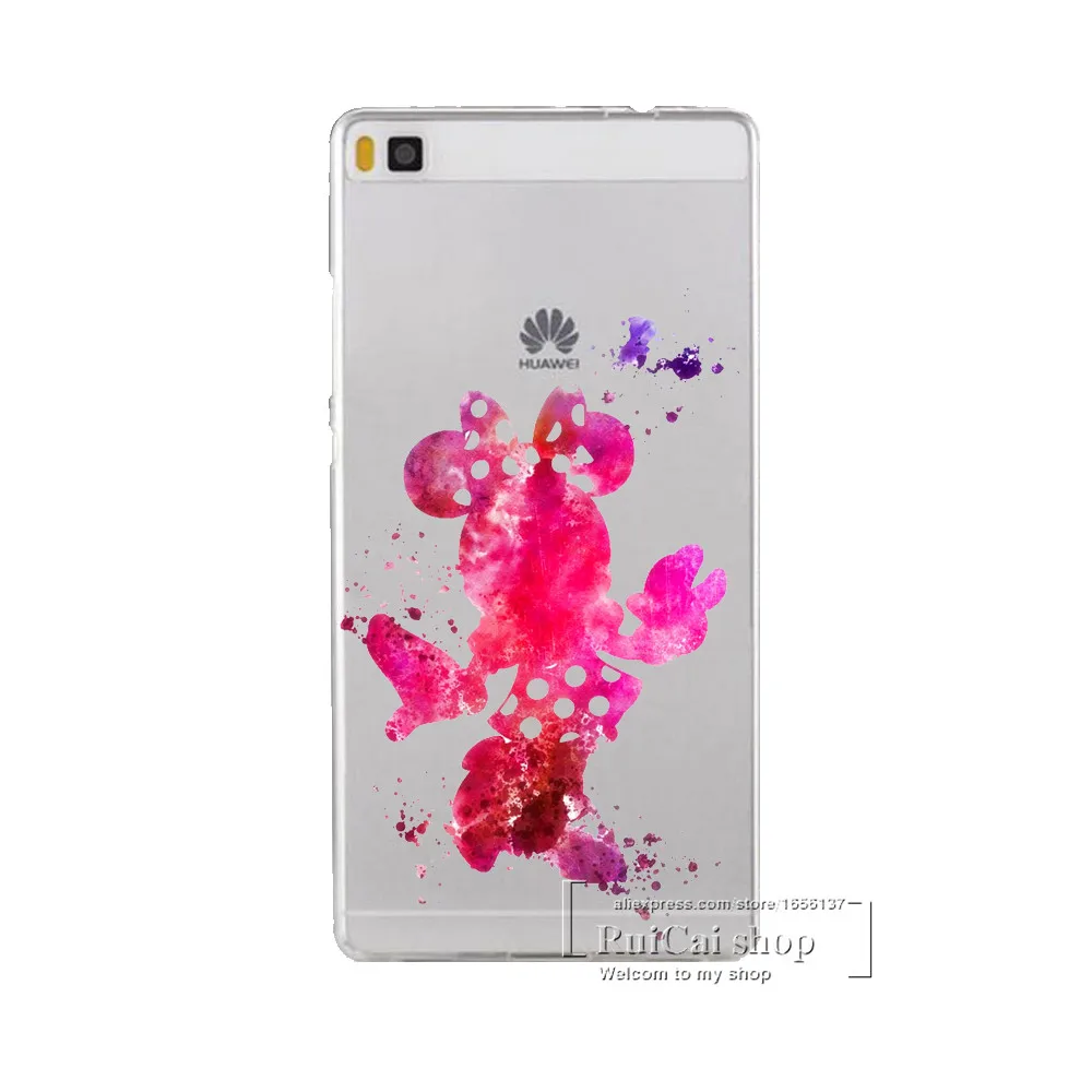 Жесткий чехол для Huawei P6 P7 P8 P9 P10 P20 Lite Pro Plus 2017 с мультяшными поцелуями Микки и Минни