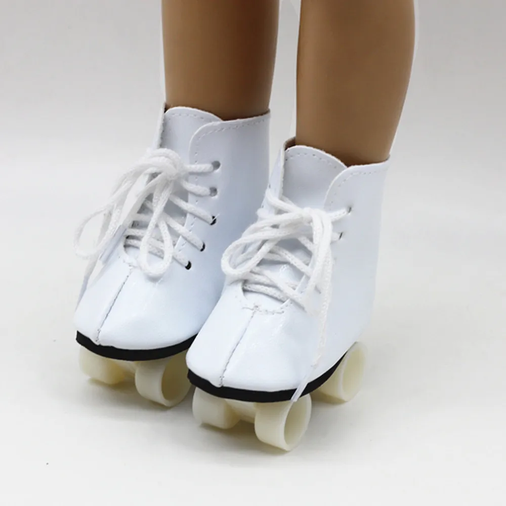 White Color Новое поступление, кукольная обувь 43 см, кукольная обувь, коньки, подходят для 18 дюймов, кукольная игрушечная обувь, сапоги, кукольная мини-обувь - Цвет: White Color