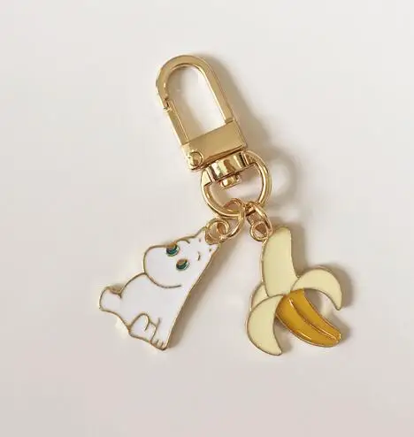 New Cartoon hippopotamus banana cute Keychain Jewelry Accessories Key Chains Pendant Gifts Favors | Украшения и аксессуары