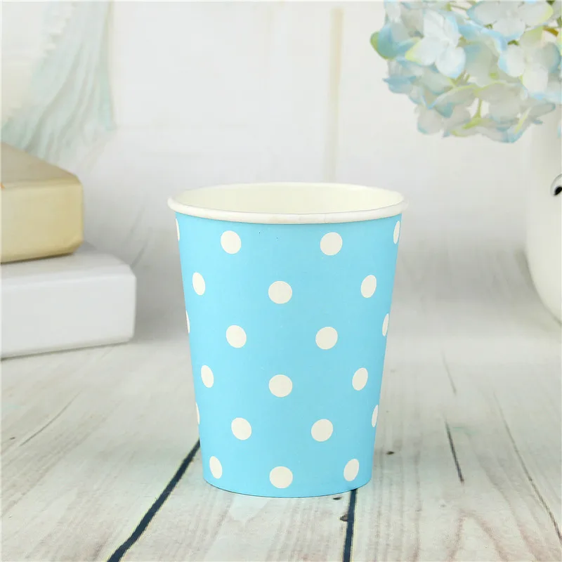 10pcs Light blue Мультяшные одноразовые бумажные стаканчики для дня рождения, коробка для попкорна, Детские Вечерние Декорации для детского праздника на день рождения - Цвет: 10pcs Light blue