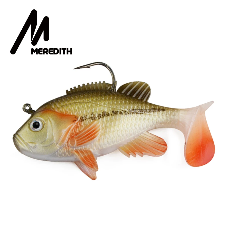

MEREDITH 3.15" Crappie Lead Jig Heads with Paddle Tail Artificial Sunfish Wobblers Swimbaits for Fishing Lure Free Shipping