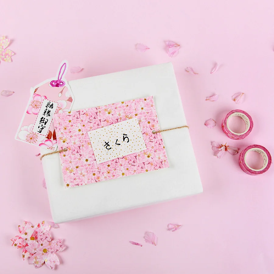 Японский бумажный цветок набор декоративного скотча Васи розовая Сакура