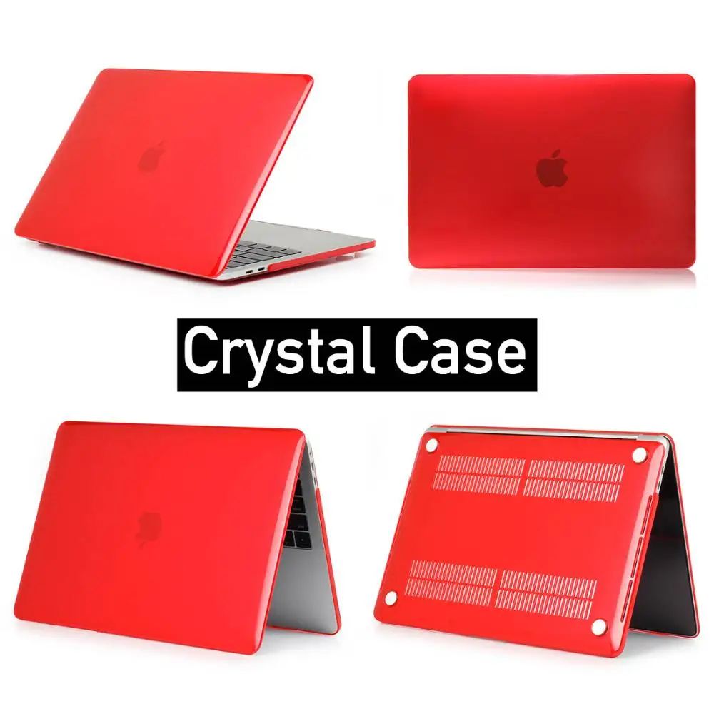 Распродажа, матовый чехол для ноутбука с кристаллами для Macbook Pro retina Air 11 12 13 15 дюймов, для mac new Air/pro с сенсорной крышкой - Цвет: crystal-Red