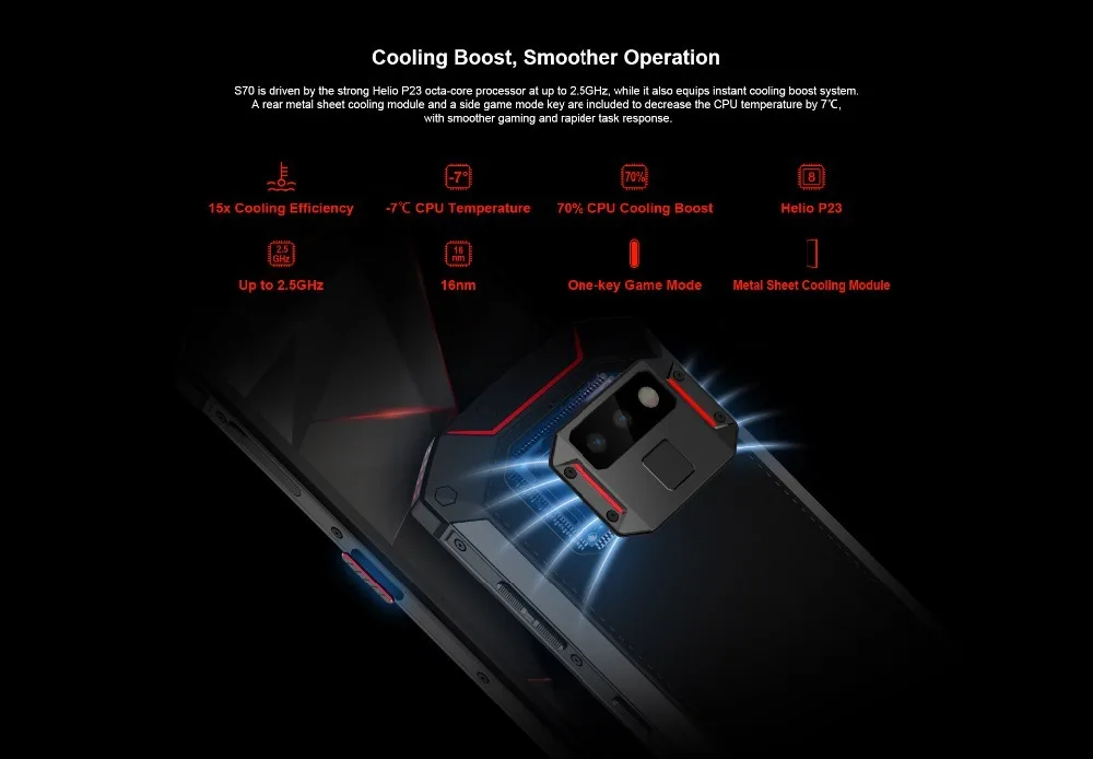 DOOGEE S70 6 ГБ 64GM смартфон 5,9" IP68 IP69K водонепроницаемый Восьмиядерный процессор Helio P23 Android 8,1 игровой телефон беспроводной NFC 5500 мАч