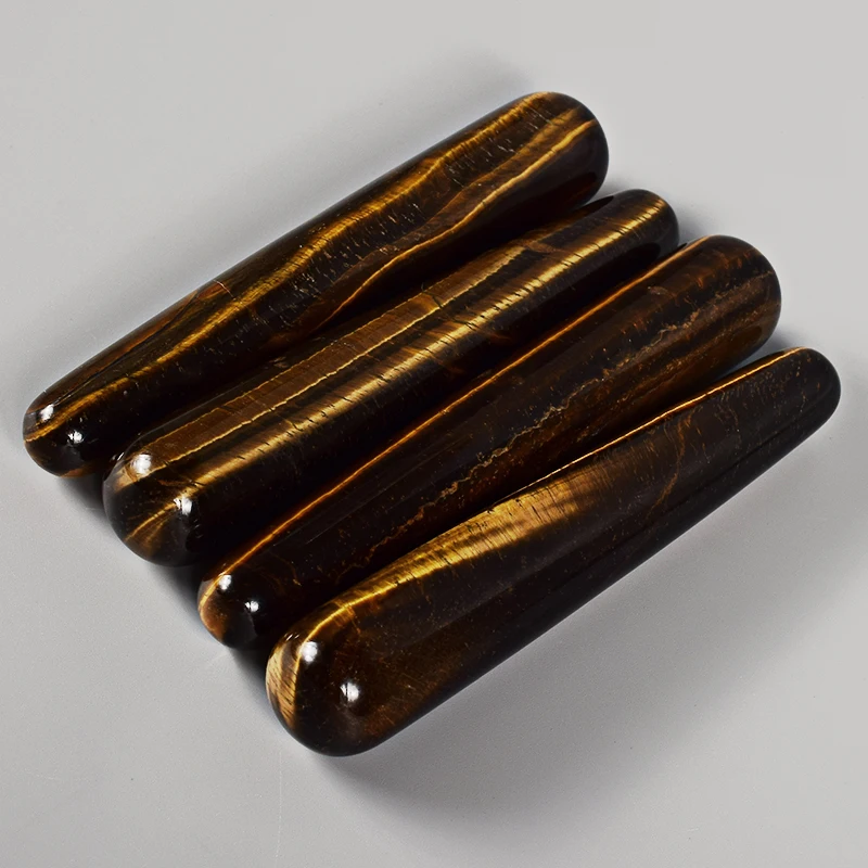 Природный кристалл тигровый глаз массаж палочка расслабляющий Acupoint Point Stick Рейки