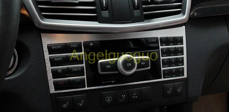 Angelguoguo Car styling For Mercedes Benz E Class W212 2009-2015 Center console CD air conditioning control panel frame sticker |
