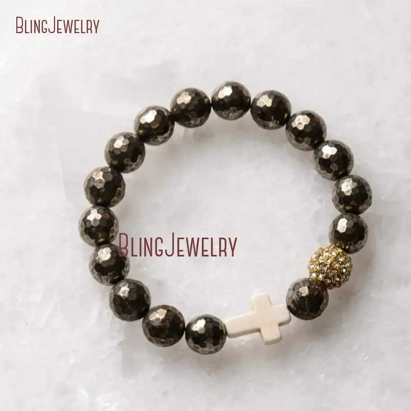 Браслеты Boho Chic Dzi белые бирюзовые браслеты с крестом BM20130|cross bracelet|bracelet bracelethowlite