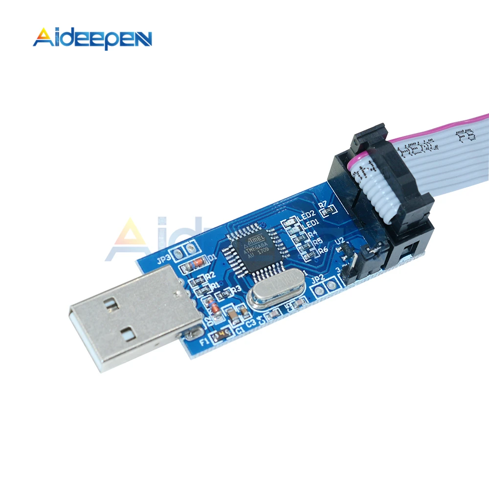 USBASP USBISP AVR программатор USB ISP ASP ATMEGA8 ATMEGA128 10Pin провод Поддержка Win7 64Bit|Детали и