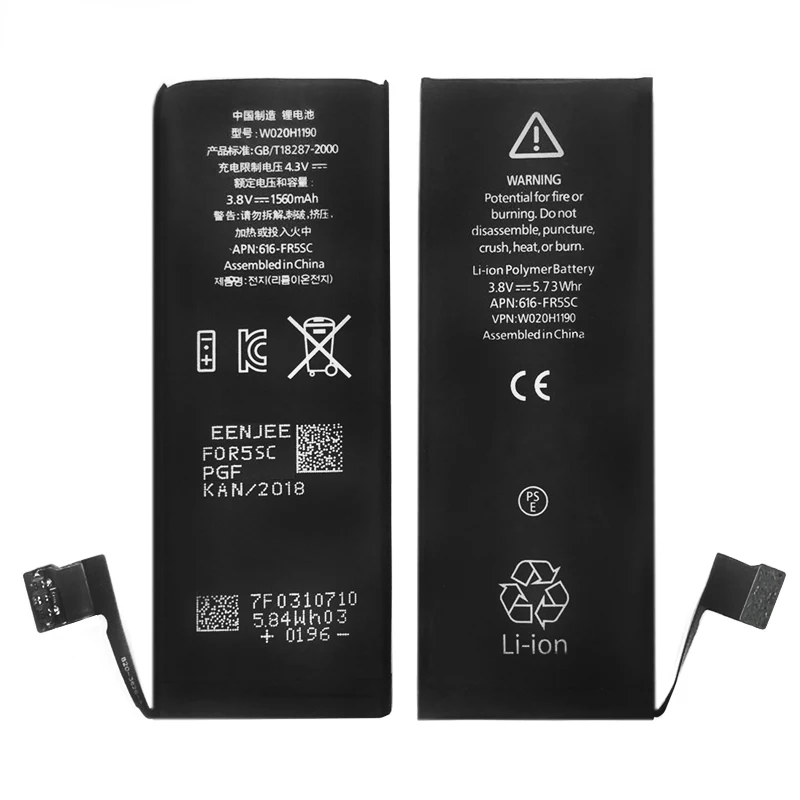 EENJEE 20 шт. аккумулятор телефона для Iphone 5S завод 3 8 V 1560 мАч AAA Qlty 100% испытание на 0