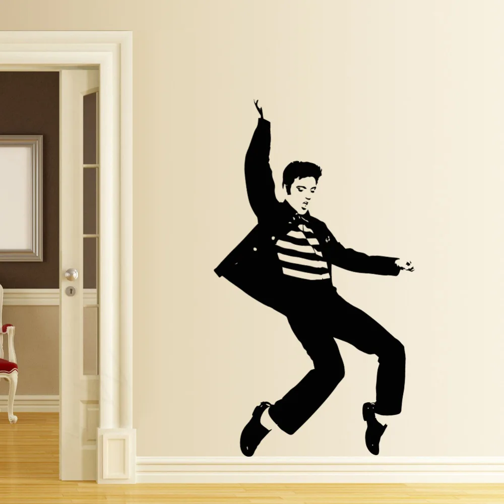 Модная настенная наклейка из ПВХ с рисунком Elvis Presley для спальни настенные