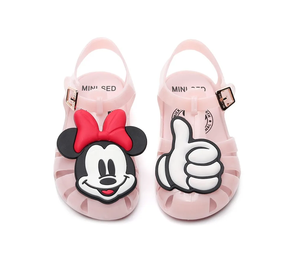 Melissa/Новые прозрачные сандалии обувь для девочек с Микки римские детские Melissa