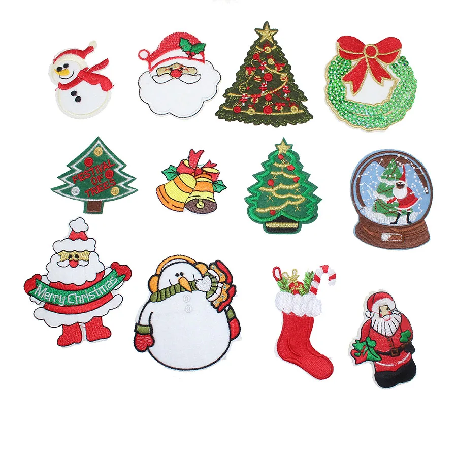 1 шт. рождественский стиль патч для одежды железа на патчи Вышивка стикер