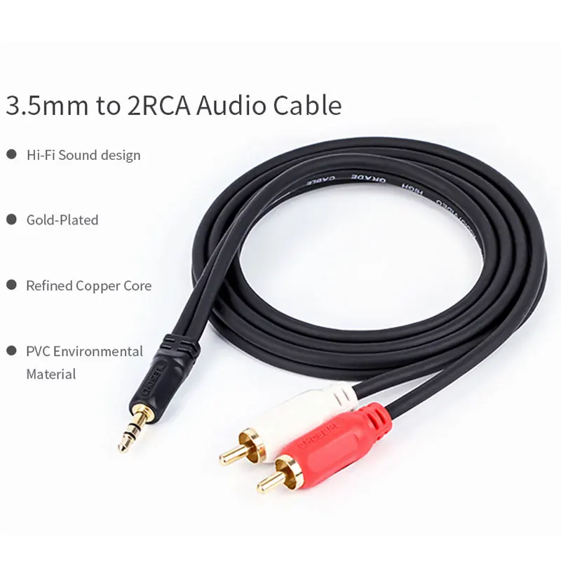 Кабель CHOSEAL RCA 2RCA аудиокабель с разъемом 3 5 мм штырь кабель AUX для наушников