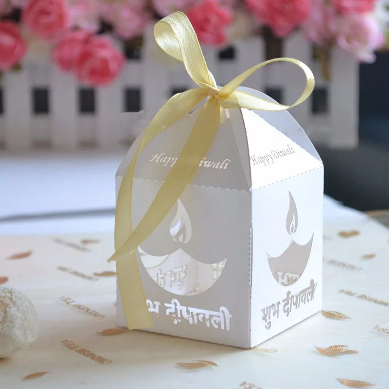 Лазерная резка бумаги happy diwali продукты партии индийские Подарочная коробка/идеи