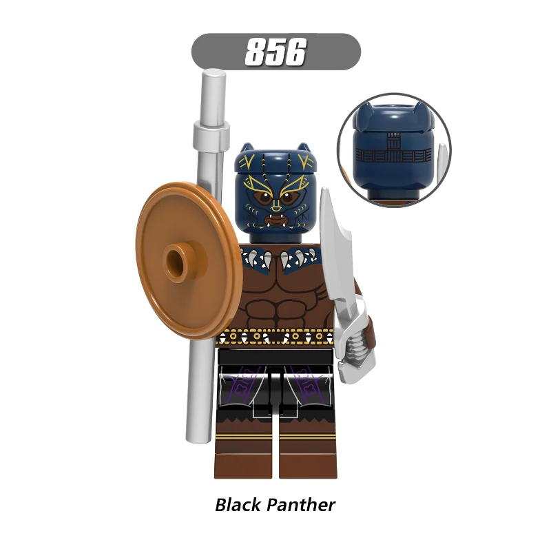 Black Panther Флэш-фигурка супер герой Темный лучник над девочкой Пингвин-шутник Тепловой Волны Deadshot Vibe Строительные блоки Кирпич модель игрушки - Цвет: Black Panther