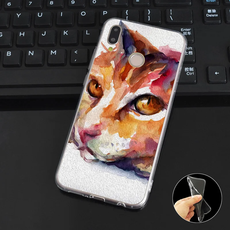 DREAMFOX N003 Cat арт Мягкий ТПУ силиконовый чехол для Huawei Honor 6a 6C 7X9 10 P20 P30 Lite Pro P Smart |
