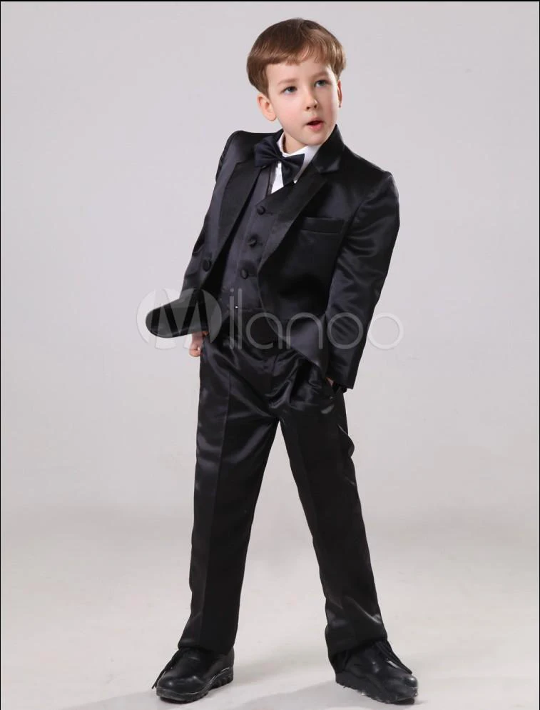 Dark Red Kid's Velvet Formal Tuxedos Shawl Lapel One Buttons Black Pants For Boy's Wear Winter Clothing for Kids | Детская