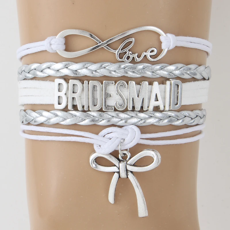 Прямая поставка Бесконечность любовь браслет для невесты и браслеты кожаный