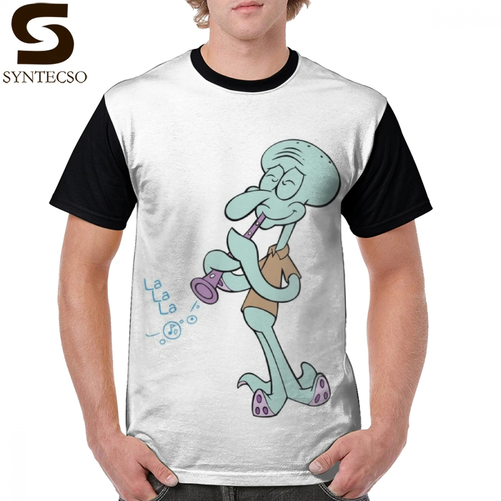 Squidward футболка мистер кларнет большой Мужской Графический Футболка Awesome печати 100