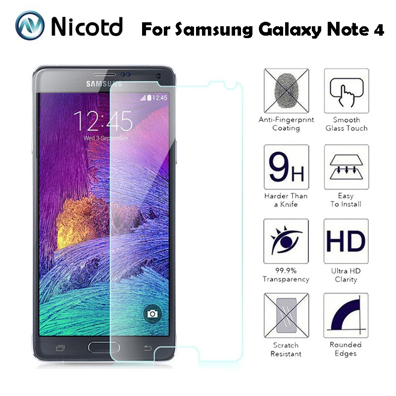 Закаленное стекло nicott 0 26 мм для samsung Galaxy Note 4 Взрывозащищенная защитная пленка