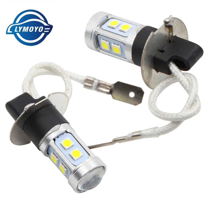Lymoyo 2 шт. H7 светодиодный H1 H3 H27/881 H8 H11 9005 9006 Противотуманные фары автомобиля 3030 SMD 10 светодиодный DRL Вождения передвижной лампой с возможностью прикрепления на фары противотуманные лампы 12V