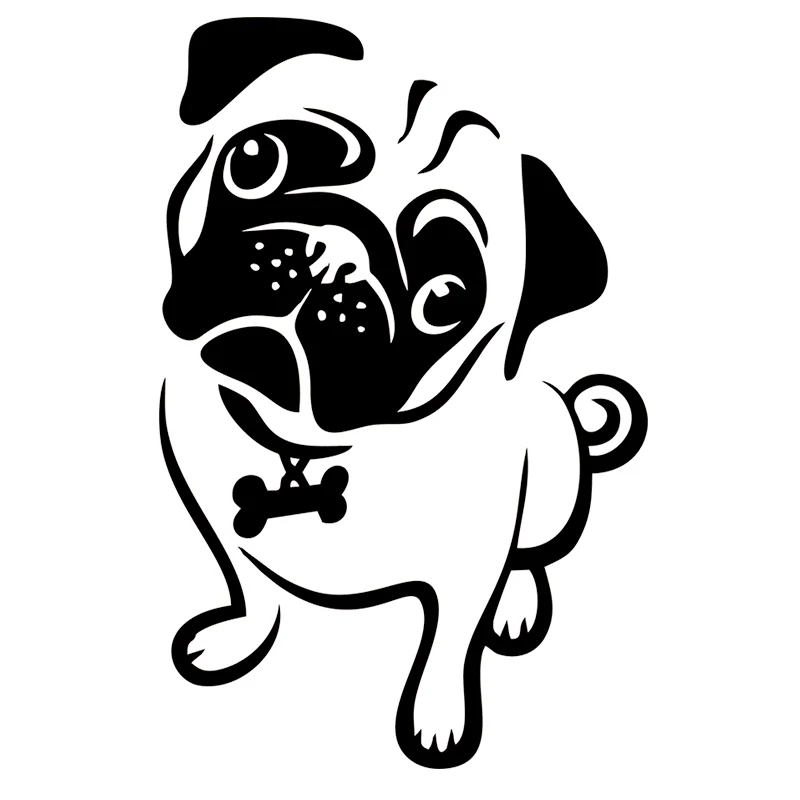 1 шт. мопса стикер окна стены автомобиля бампер ноутбук Скелет Автомобиля Стикер