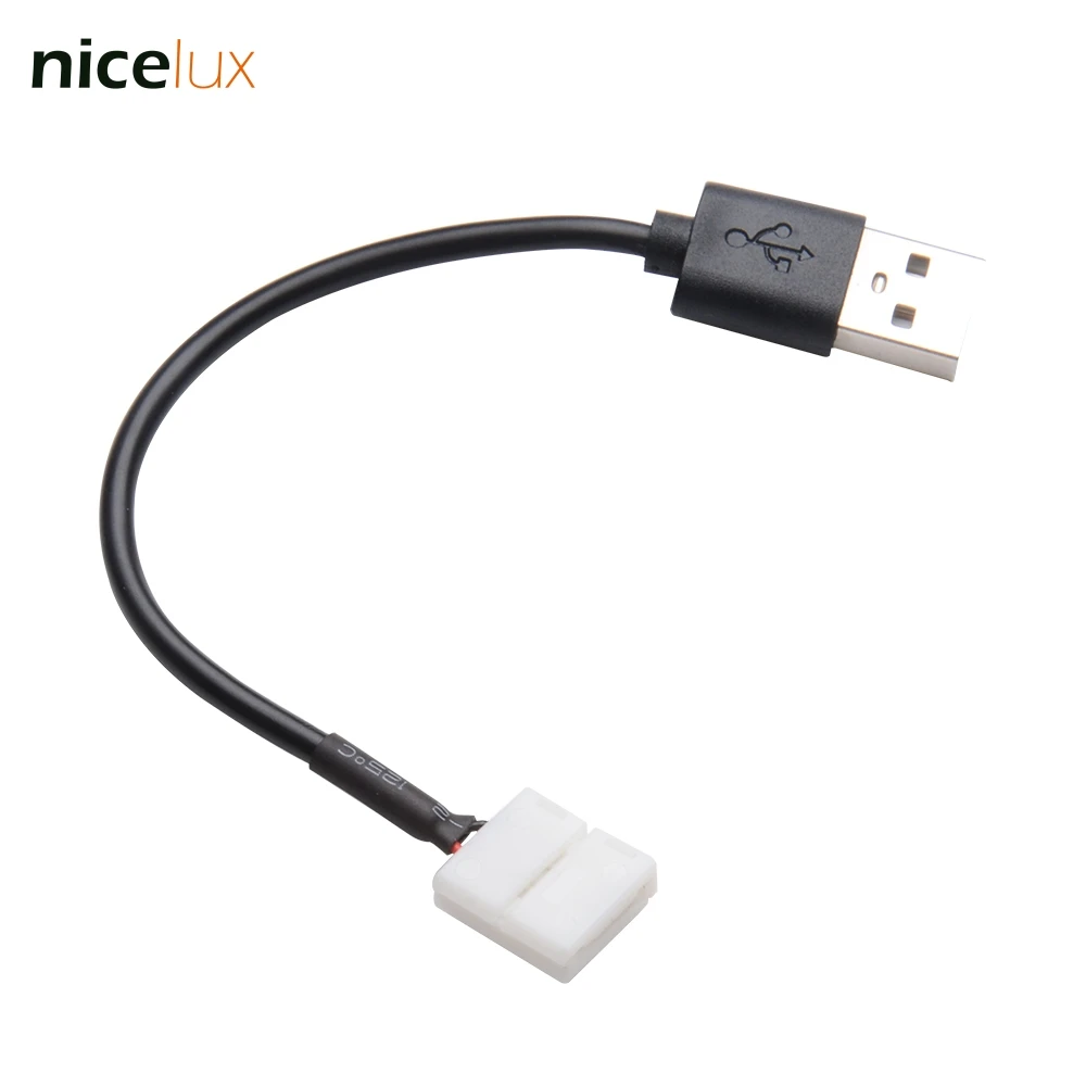 30 см 2 Контактный USB LED разъем ленты для 8 мм 10 5 в SMD 5050 3528 IP20 не водонепроницаемая