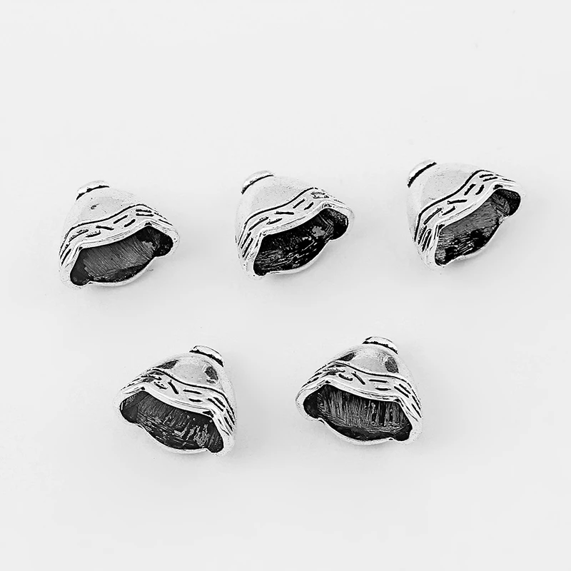 15 шт. маленькие концевые заглушки в форме колокола|caps beads|end capsantique silver |