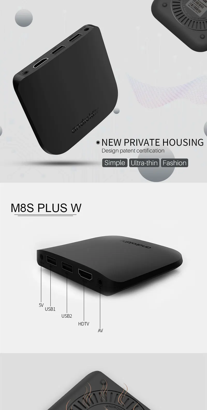 Mecool M8S Plus W Android 7,1 Smart tv Box 1G/2G ram 8G/16G rom S905W 2,4G WiFi цифровая ТВ приставка H.265 4K 1080P медиаплеер