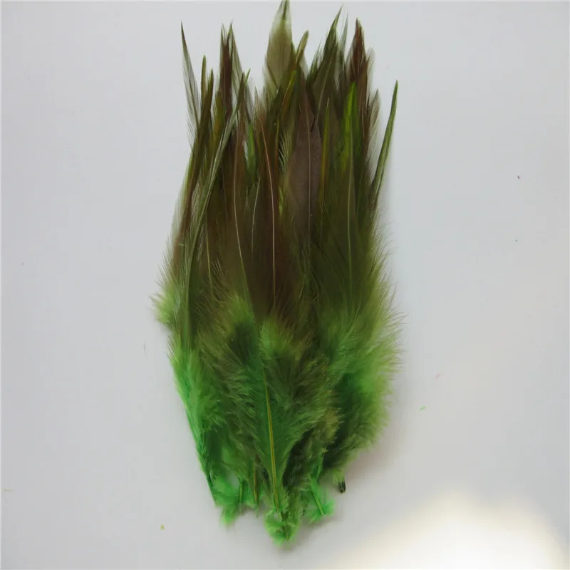 Apple green 50 шт./лот, высокое качество, перо фазана 10-15 см, натуральный цвет и окрашенные Куриные перья для рукоделия и ювелирных изделий, аксессуары - Цвет: Apple green