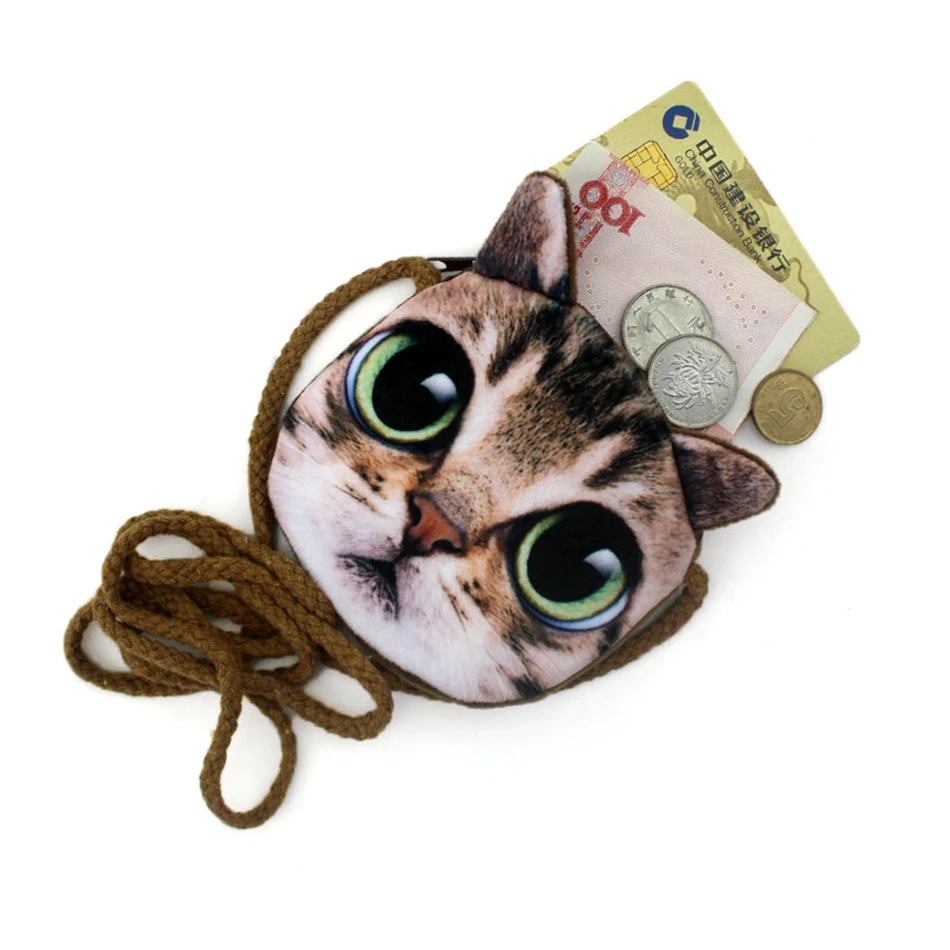 Кошелек ALIEME для мелочи с 3D рисунком милая миниатюрная сумочка кошкой детский