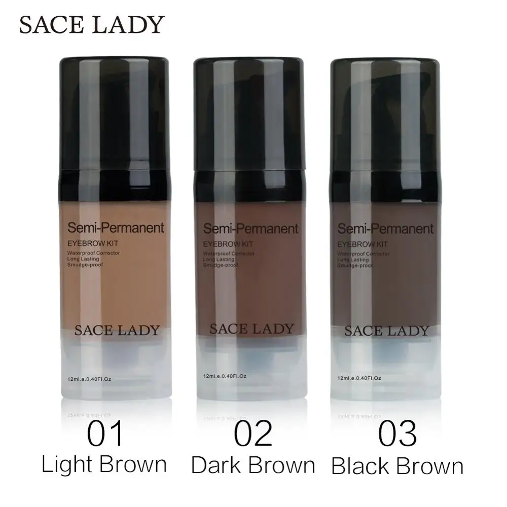 SACE LADY, водостойкая краска для бровей, гель для макияжа, 6 цветов, набор помадных кистей, черный, для бровей, натуральный усилитель, карандаш, набор, воск