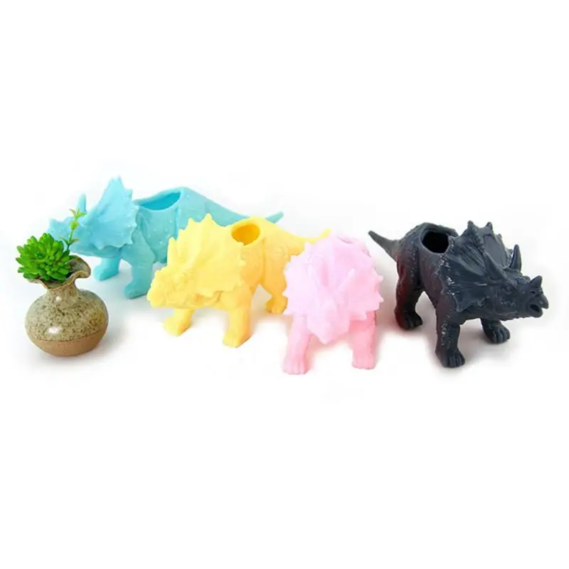 Пластиковый цветочный горшок с изображением динозавра кактус сочный для