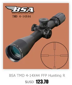 BSA TMD 4-14X44 FFP Hunting Riflescope First Focal Plane Glass Mil Dot Reticle Tactical Optics Sight with Windage Elevation Lock