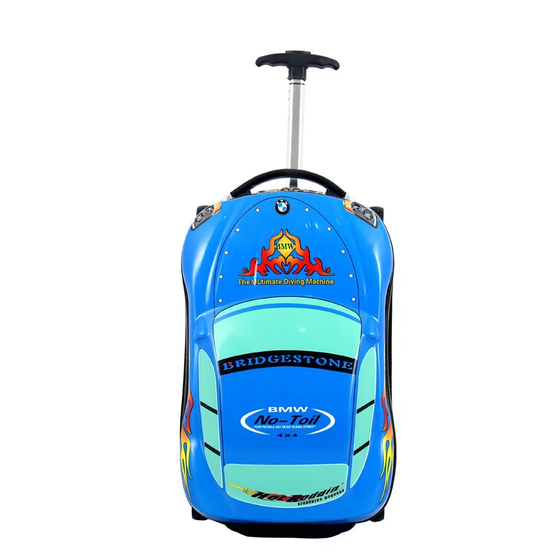 Blue Детский чехол для костюма, детский чехол на колесиках, сумка для багажа, детские школьные сумки, Дорожный Чехол для костюма, чехол на колесиках, 3D чехол для супермашин, для путешествий, игрушки для различных видов - Цвет: Blue