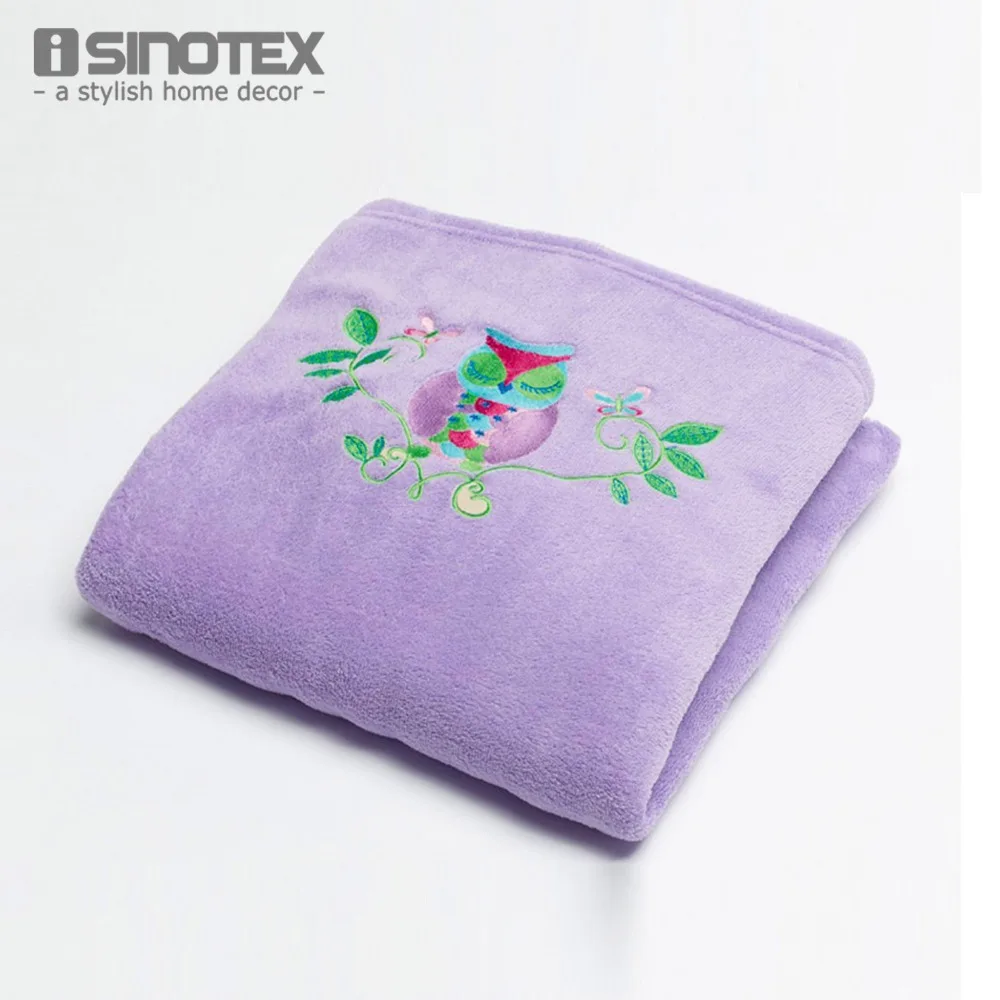 

Owl Song Kids Blanket Coral Fleece 127cmx152cm Oblong Cartoon Embroidered For Children For Warm Kids Room cobertor Baby Sheet
