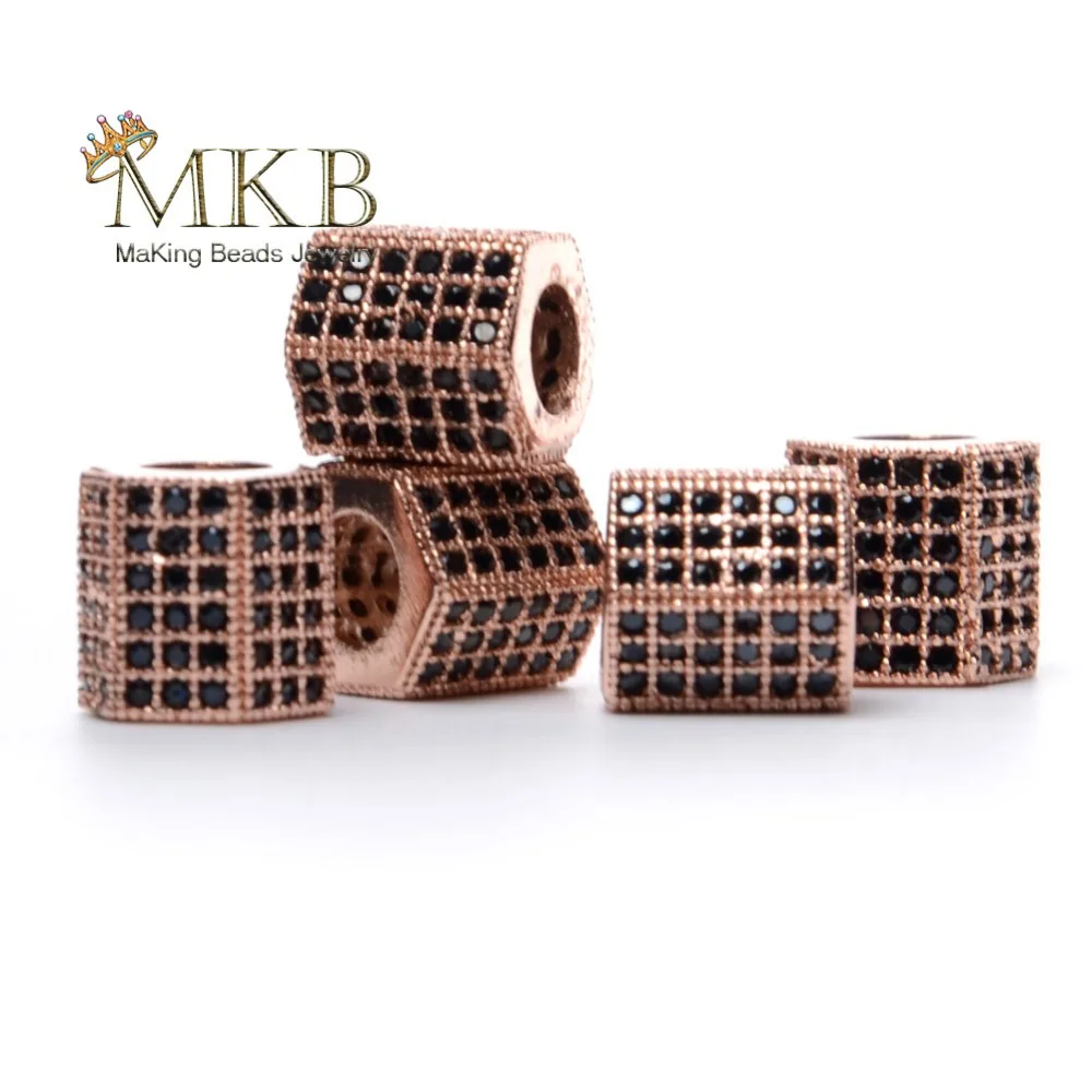 Бусины из черного фианита с микрозакрепкой 8 мм|Бусины| |