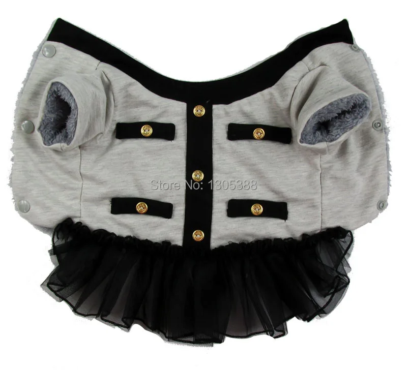 Серый ароматный теплый зимний стиль платье пачка принцессы для собак пальто